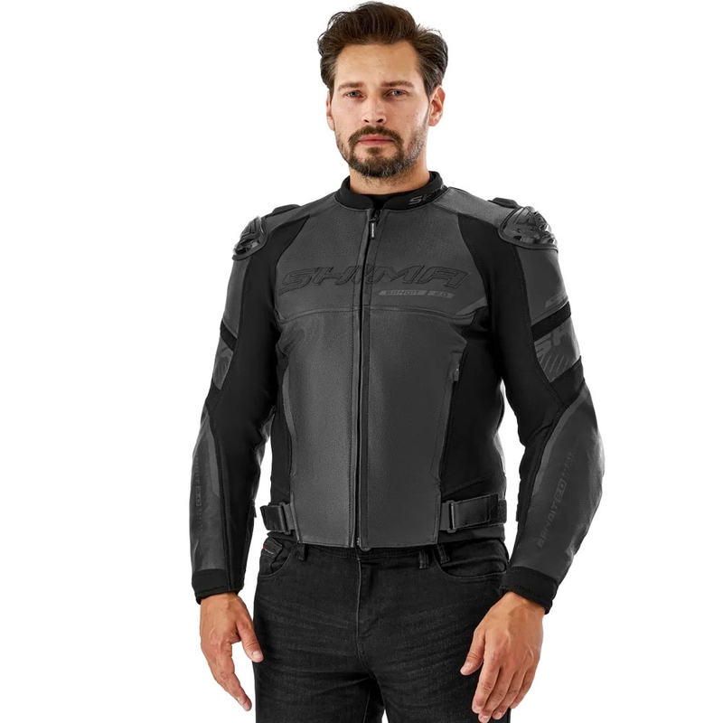 Shima Bandit 2.0 melna ādas motocikla jaka