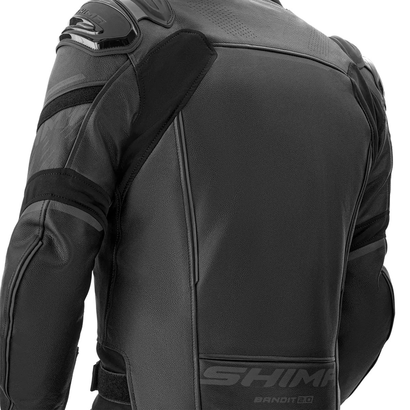 Shima Bandit 2.0 melna ādas motocikla jaka