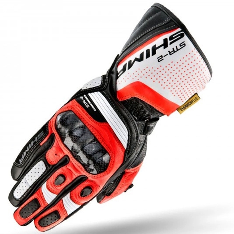 Cimdi Shima STR-2 melns-balts-fluo sarkans