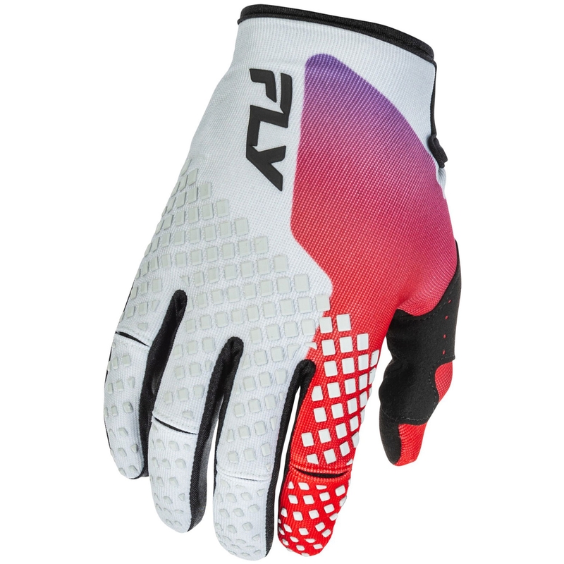 Motokrosa cimdi FLY Racing - ASV Kinetic pelēki-sarkani-violeti-melni-melni