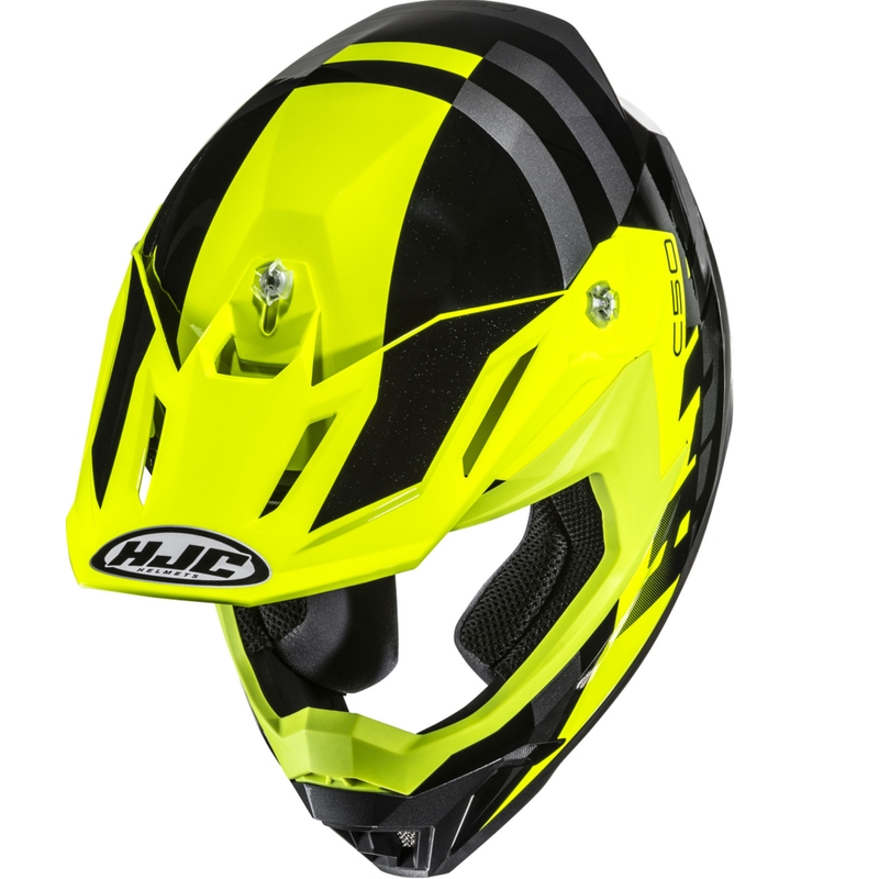 Motokrosa ķivere HJC C50 Mirage MC3H melna-fluo dzeltena-pelēka