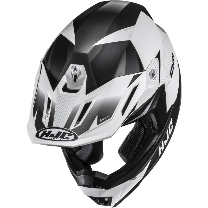 Motokrosa ķivere HJC C50 Slide MC10SF melnā un baltā krāsā