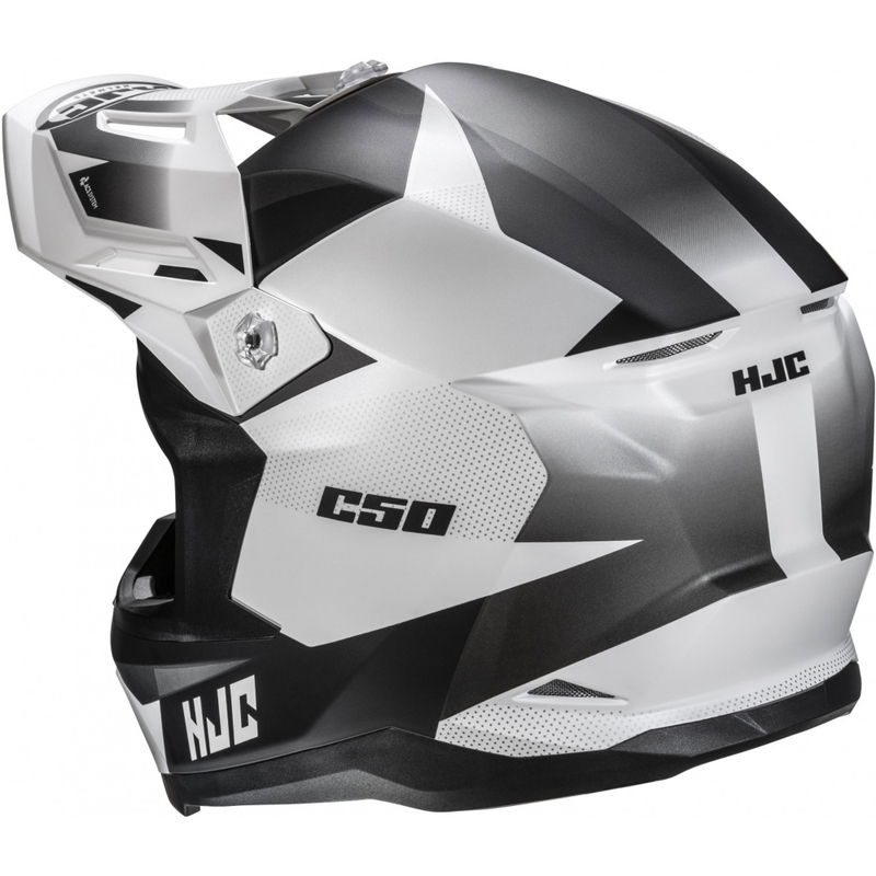 Motokrosa ķivere HJC C50 Slide MC10SF melnā un baltā krāsā