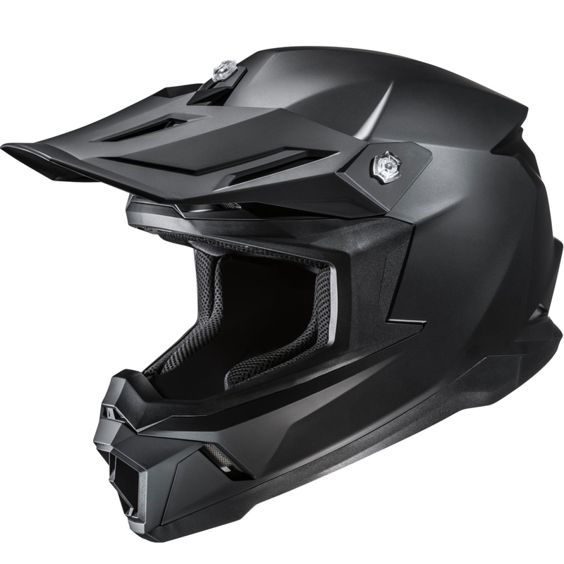 Motokrosa ķivere HJC C50 Solid daļēji plakana melna