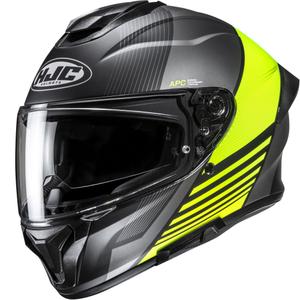 Integrēta motocikla ķivere HJC C71 Morix MC3HSF melns-pelēks-fluo dzeltens