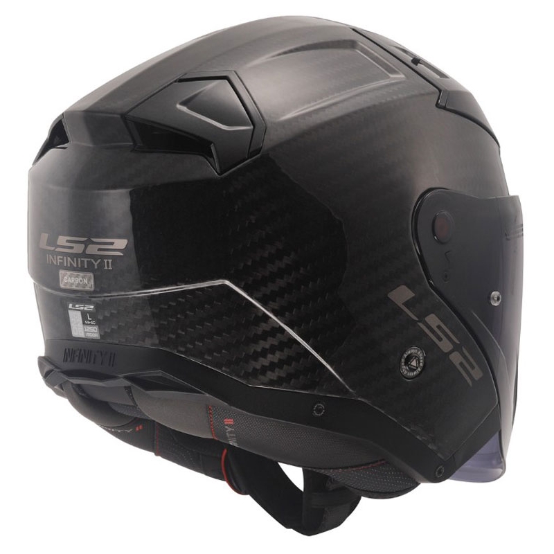 Atvērtā moto ķivere LS2 OF603 Infinity II Carbon-06 melna spīdīga