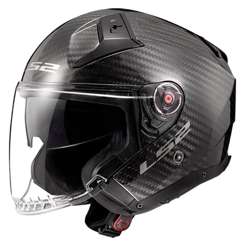Atvērtā moto ķivere LS2 OF603 Infinity II Carbon-06 melna spīdīga