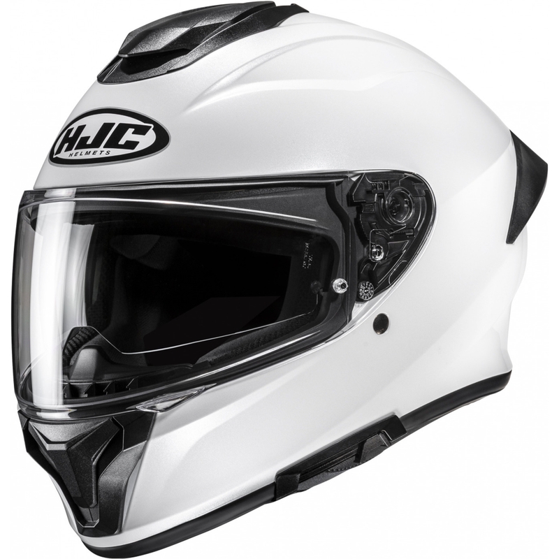 HJC C71 Solid perlamutra balta integrālā motocikla ķivere