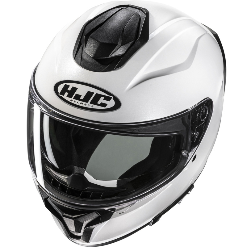 HJC C71 Solid perlamutra balta integrālā motocikla ķivere