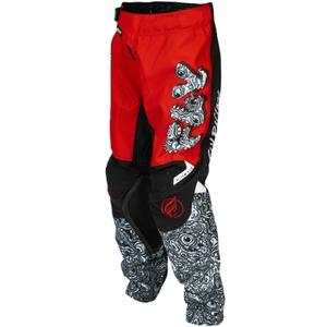 Bērnu motokrosa bikses FLY Racing - USA Kinetic Mutant sarkanā, baltā un melnā krāsā