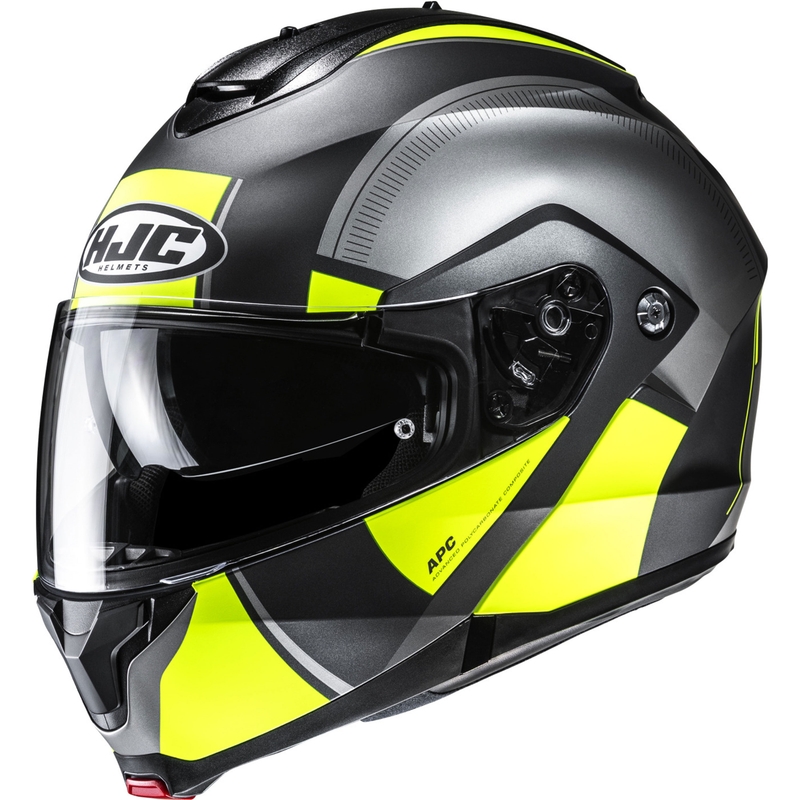 Flip-up motociklu ķivere HJC C91N Jyn MC3HSF melns-pelēks-fluo dzeltens