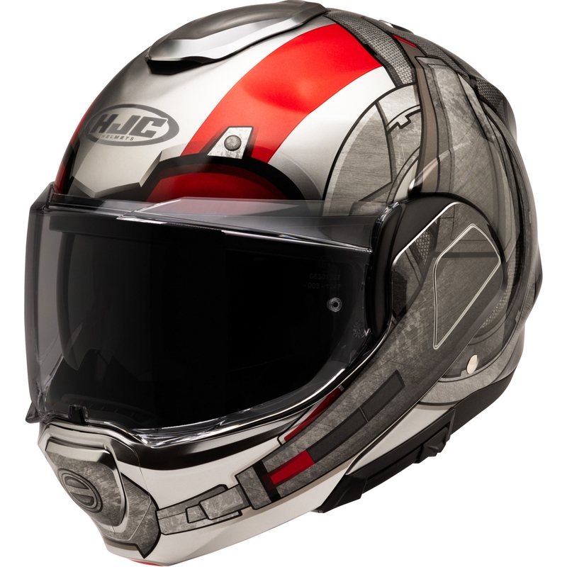HJC F100 Ant-Man Marvel MC1 pelēk-arkana flip-up motociklu ķivere