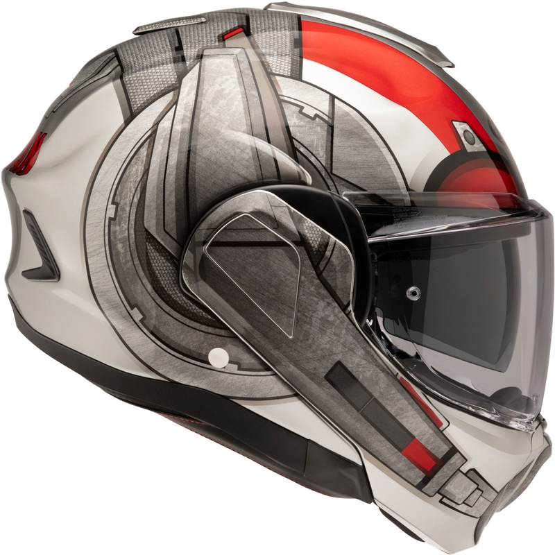 HJC F100 Ant-Man Marvel MC1 pelēk-arkana flip-up motociklu ķivere