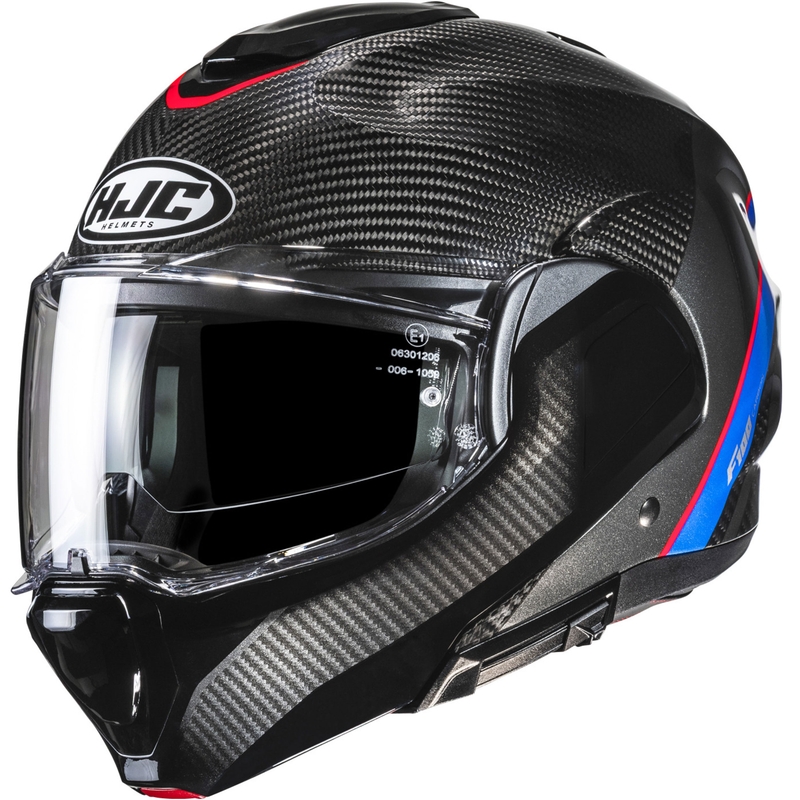 HJC F100 Carbon Tent Motociklu ķivere MC21 melns-zils-sarkans