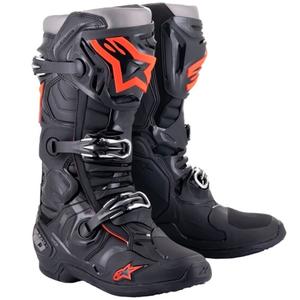 Alpinestars Tech 10 black-fluo red-grey motocikla zābaki