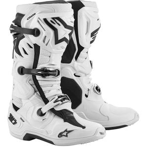 Alpinestars Tech 10 Supervented Motociklu zābaki Perforēti balti