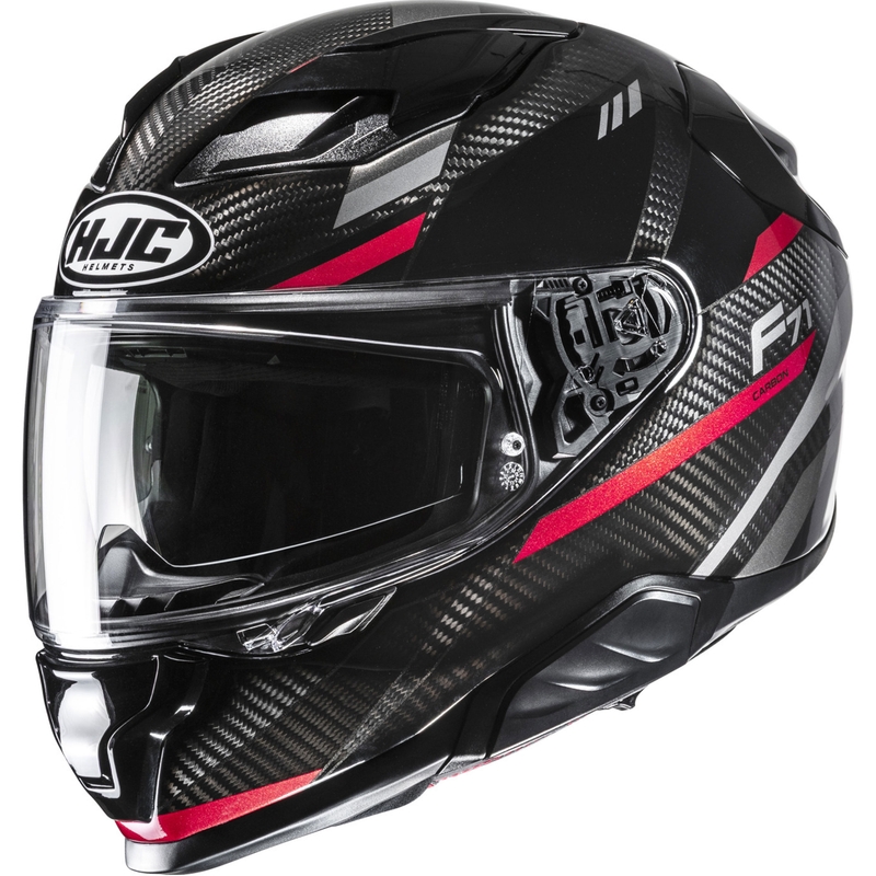 Integrēta motociklistu ķivere HJC F71 CARBON Esira MC1 melns-arkans