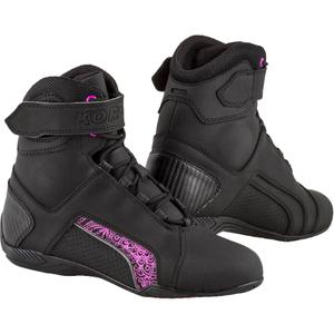 Sieviešu Kore Velcro 2.0 motociklu zābaki melni un violeti