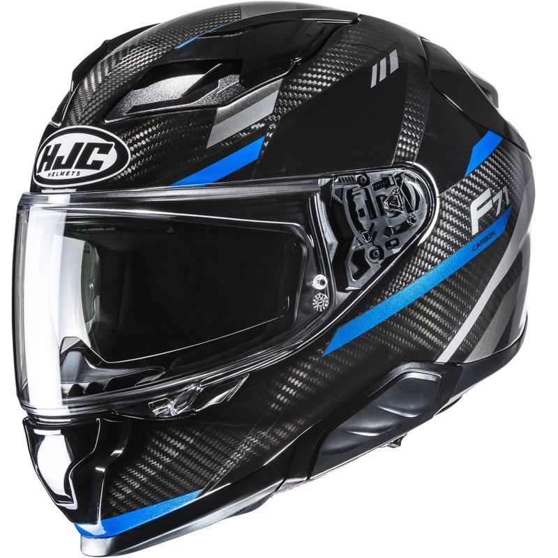 Integrālā motociklista ķivere HJC F71 CARBON Esira MC2 melns-zils
