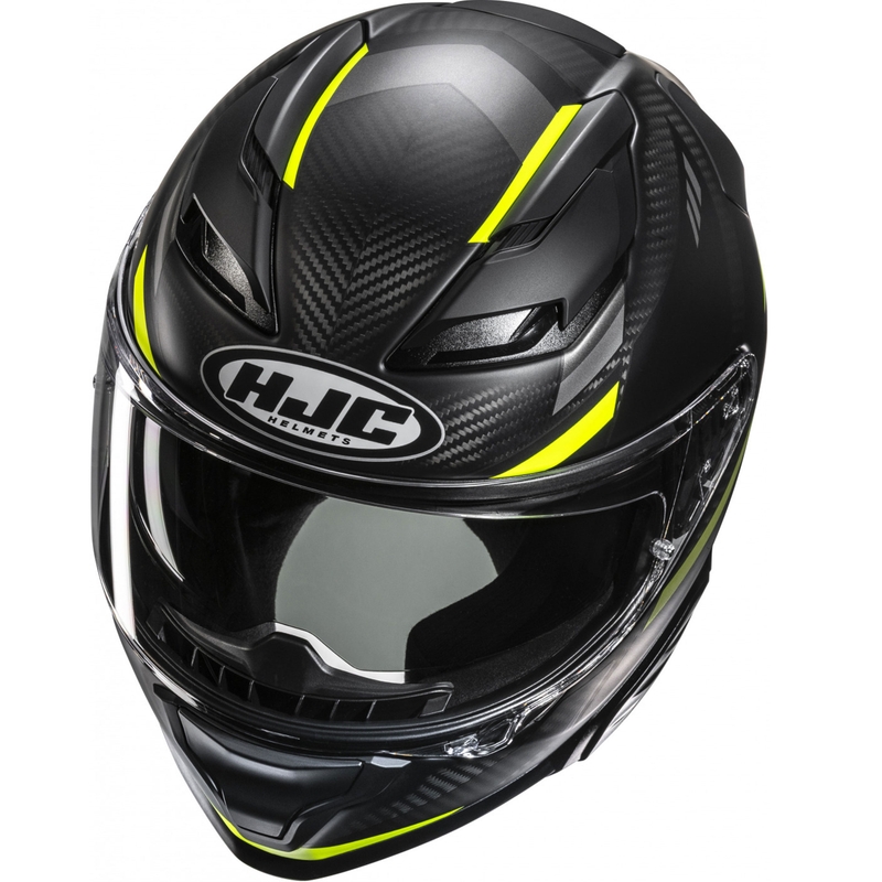 Integrēta motociklu ķivere HJC F71 CARBON Esira MC3HSF melns-fluo dzeltens