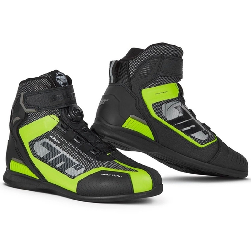Motocikla zābaki SEVENTY DEGREES SD-BR3 Veloce PRO melni-fluo dzelteni