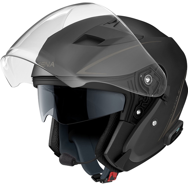 Atvērtā moto ķivere SENA Outstar S melna matēta