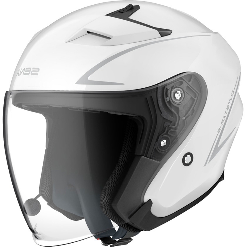 Atvērtā motociklu ķivere SENA Outstar S spīdīga balta