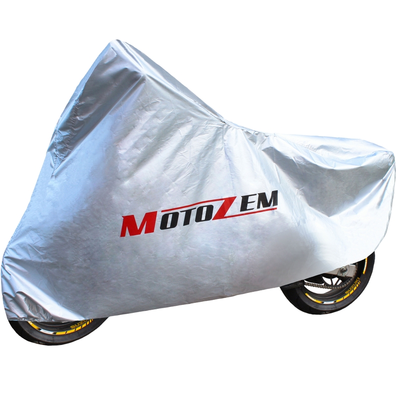 MotoZem motociklu tents - sudraba krāsā