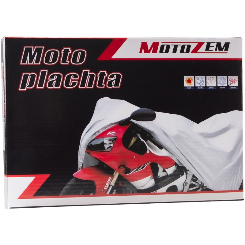 MotoZem motociklu tents - sudraba krāsā