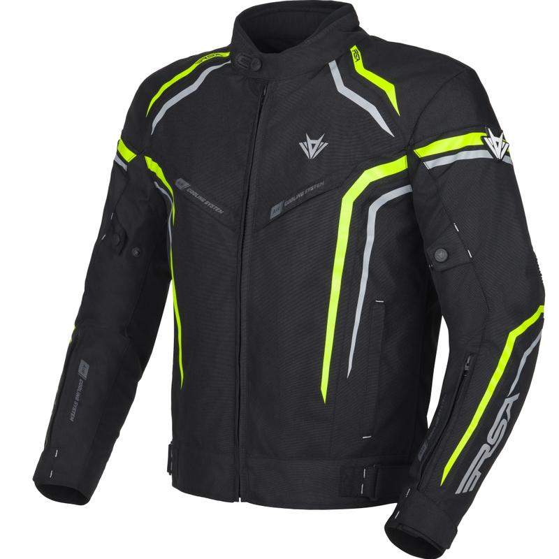 Motocikla jaka RSA Compact 2 melns-pelēks-fluo dzeltens