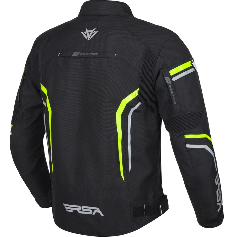 Motocikla jaka RSA Compact 2 melns-pelēks-fluo dzeltens