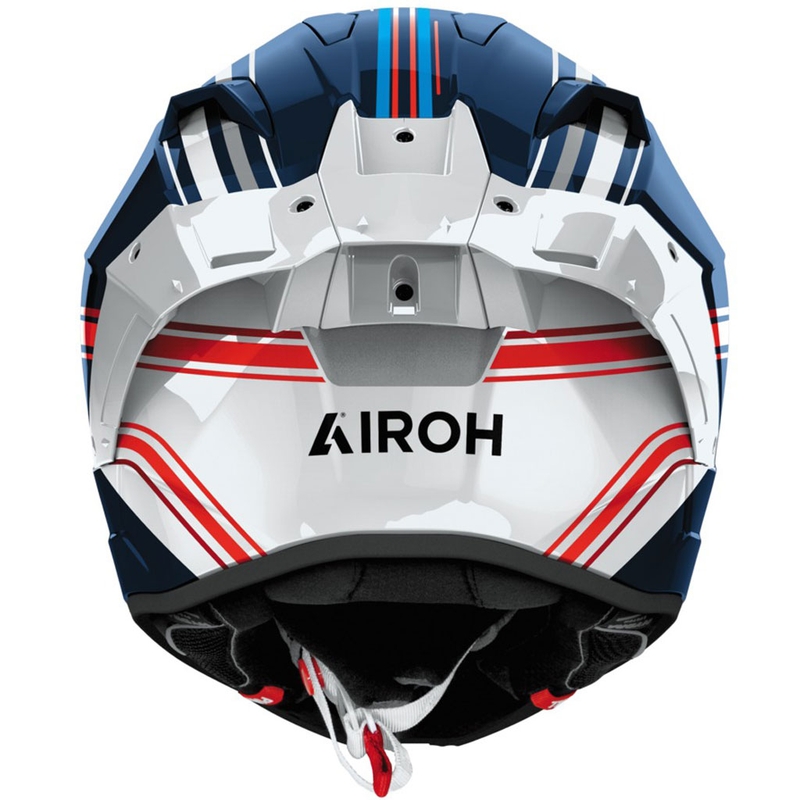 Integrēta motociklu ķivere Airoh GP800 Hurricane spīdīgi zili balta