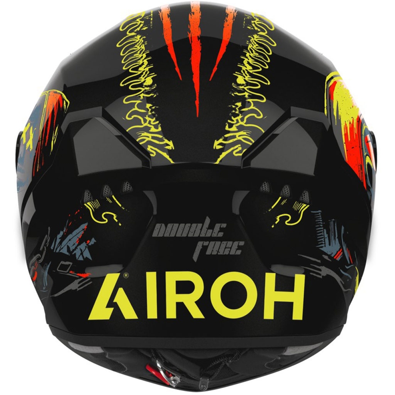 Integrēta motociklu ķivere Airoh CONNOR Double Face spīdīga melni dzeltena