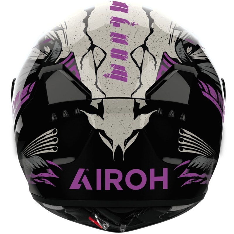 Integrālā motocikla ķivere Airoh CONNOR Bloom spīdīga melni pelēki violeta
