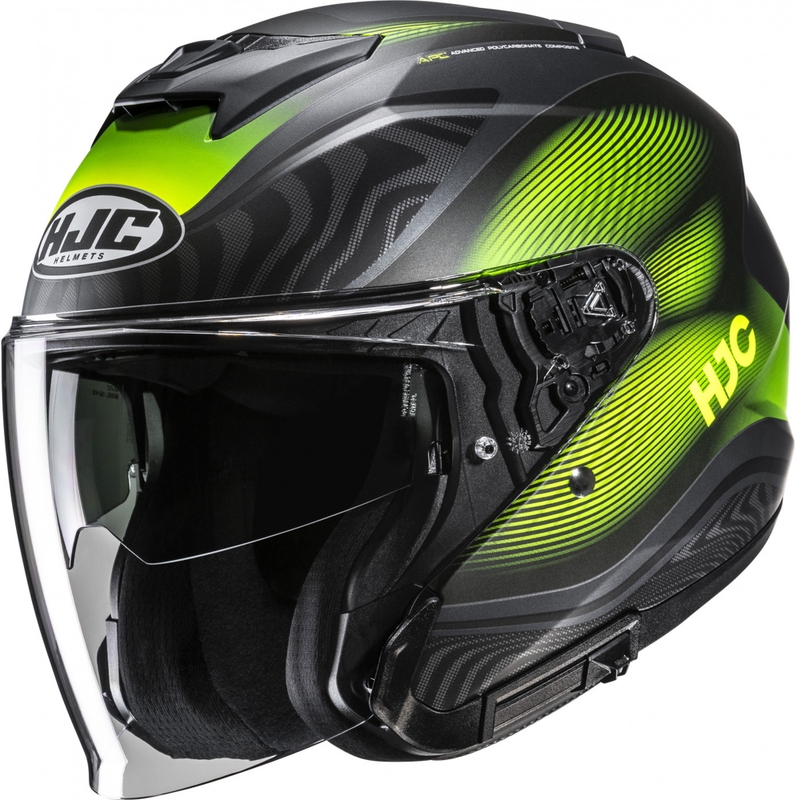 Atvērtā motociklu ķivere HJC i31 Depe MC3HSF melna-fluo dzeltena