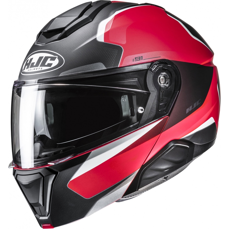 HJC i91 Felio MC1SF flip-up motociklu ķivere melns-arkans-balts