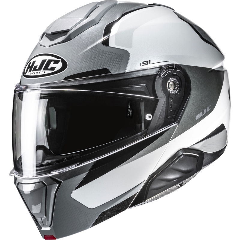HJC i91 Felio MC5 moto ķivere pelēkā un baltā krāsā