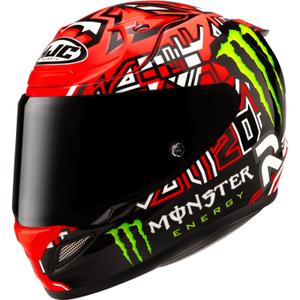 Integrēta motociklista ķivere HJC RPHA 12 Quartararo Replica II MC1 sarkanā-melnā krāsā