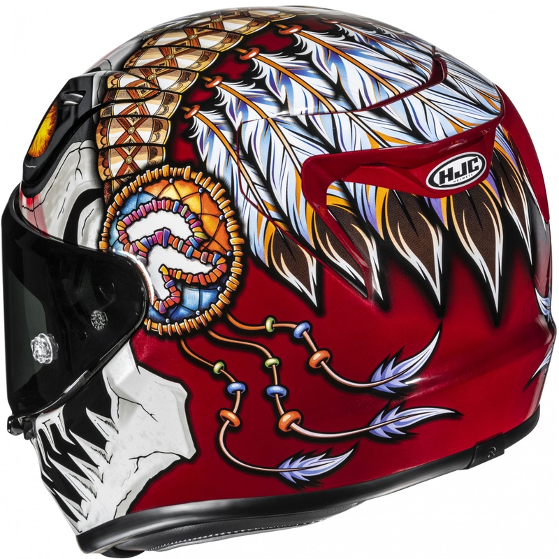 Integrālā motociklista ķivere HJC RPHA 12 Skully MC1 balti sarkana