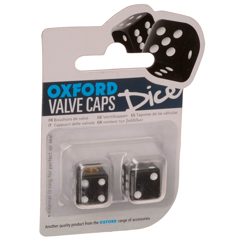 Oxford Lucky Dice melni vārstu vāciņi