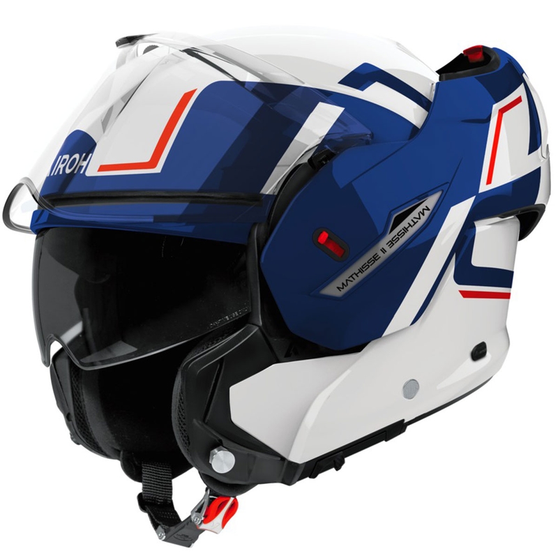 Airoh Mathisse 2 Genius Glossy Blue Red Flip-up motociklu ķivere