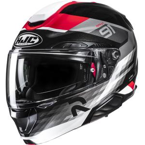 Salokāmā motociklu ķivere HJC RPHA 91 Madal MC1 melns-pelēks-sarkans