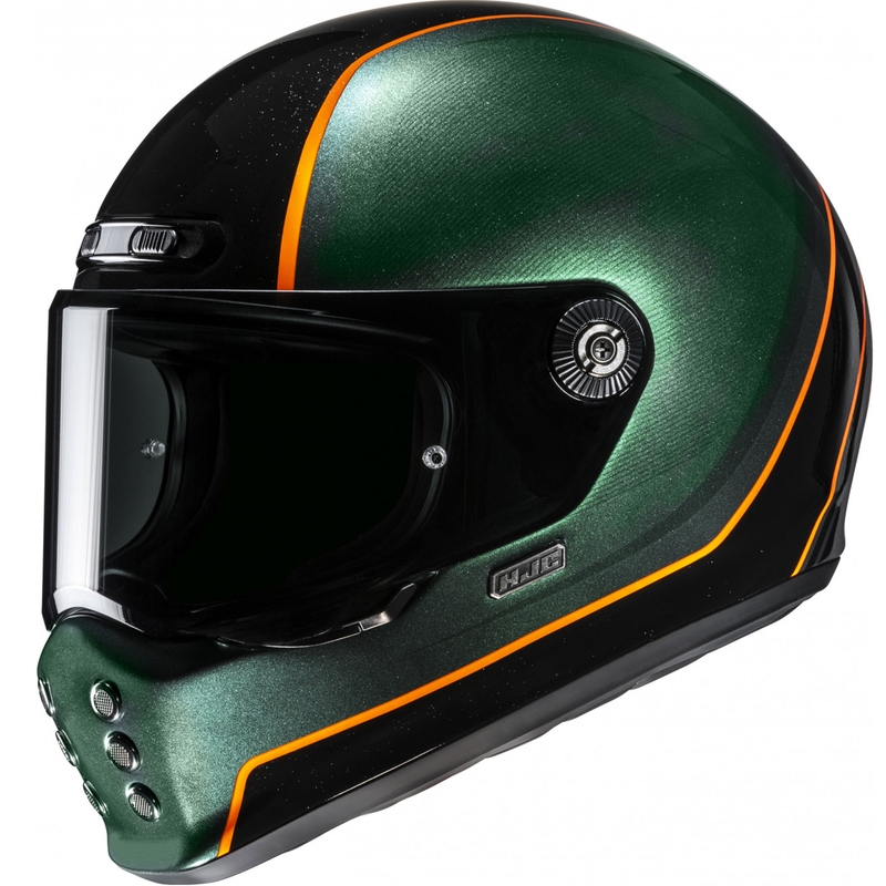 Integrālā motociklistu ķivere HJC V10 Hodu MC47 zaļš-melns-oranžs