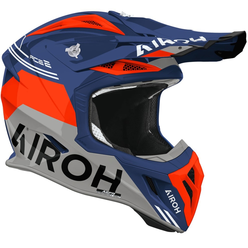 Motokrosa ķivere Airoh Aviator ACE 2 Fury spīdīga zilganzaļgani sarkana
