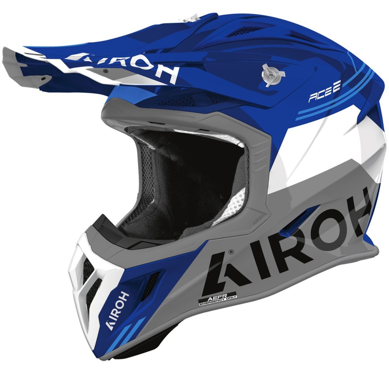 Motokrosa ķivere Airoh Aviator ACE 2 Fury spīdīgi zila