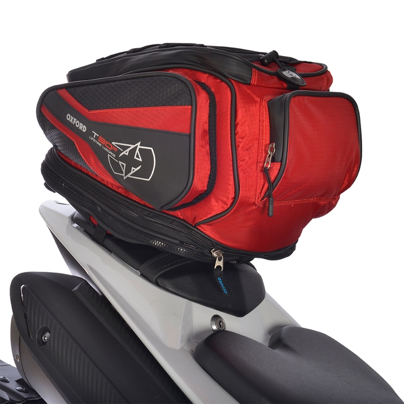 Tvertnes soma un seglu soma Oxford T30R Time Tank 'n' Tailer melns un sarkans