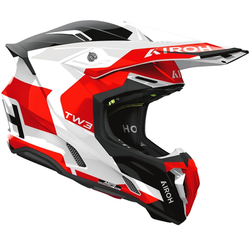 Motokrosa ķivere Airoh Twist 3 Fancy spīdīgi sarkana