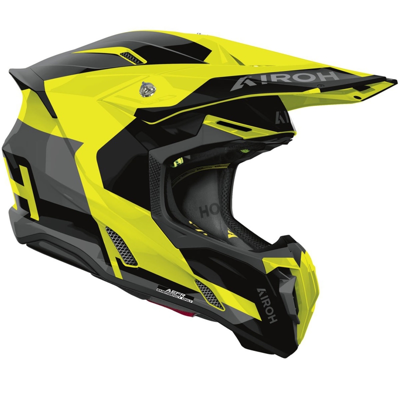 Motokrosa ķivere Airoh Twist 3 Fancy spīdīga fluo dzeltena