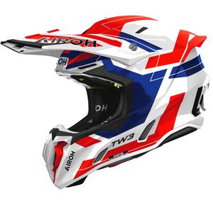 Motokrosa ķivere Airoh Twist 3 Dynasty spīdīgi zili-sarkana