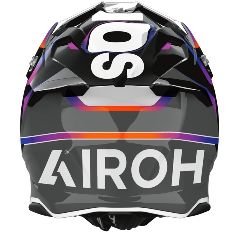 Motokrosa ķivere Airoh Twist 3 Hustle spīdīga pelēki violeta